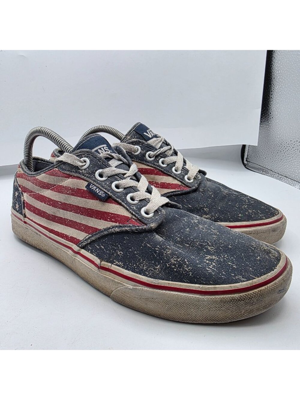 Vans Atwood Mens Size 9 Red White Blue Shoes American Flag Casual Festival